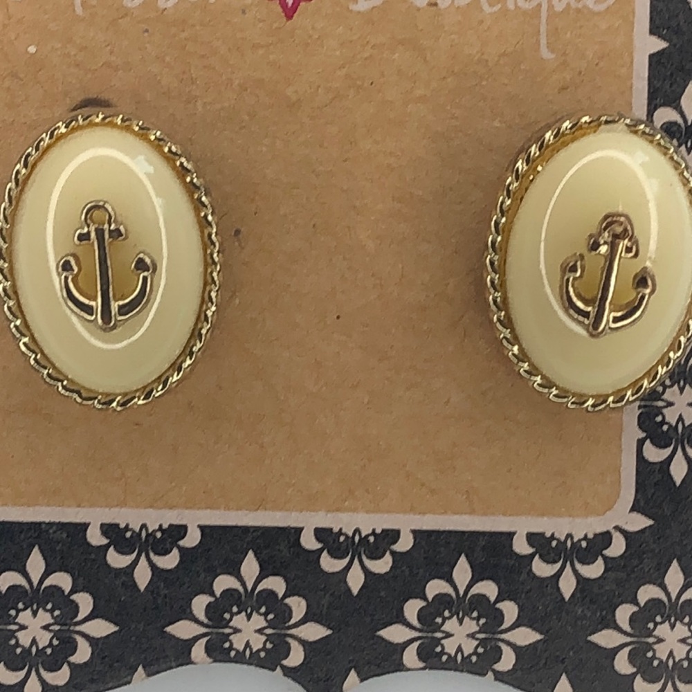 White post back earring